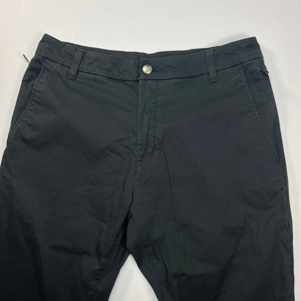 Birddogs Khaki Pants Mens 32x34 Black Built-in Liner Stretch Chino Trousers Golf